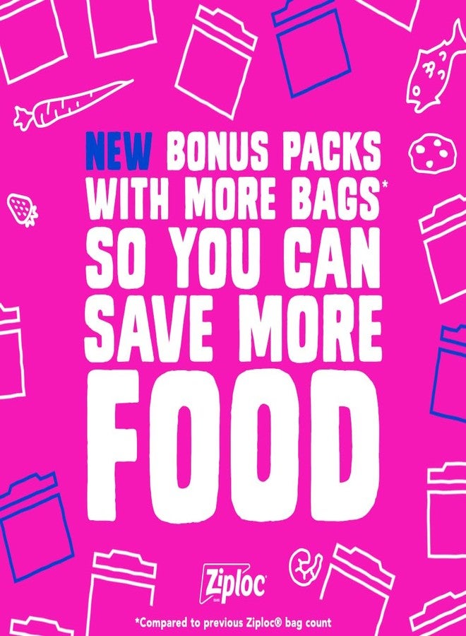 Ziploc Food Storage and Sandwich Bags Variety Pack, Stay Open Design with Stand-Up Bottom, Easy to Fill, 190 Bags Total - Image 3