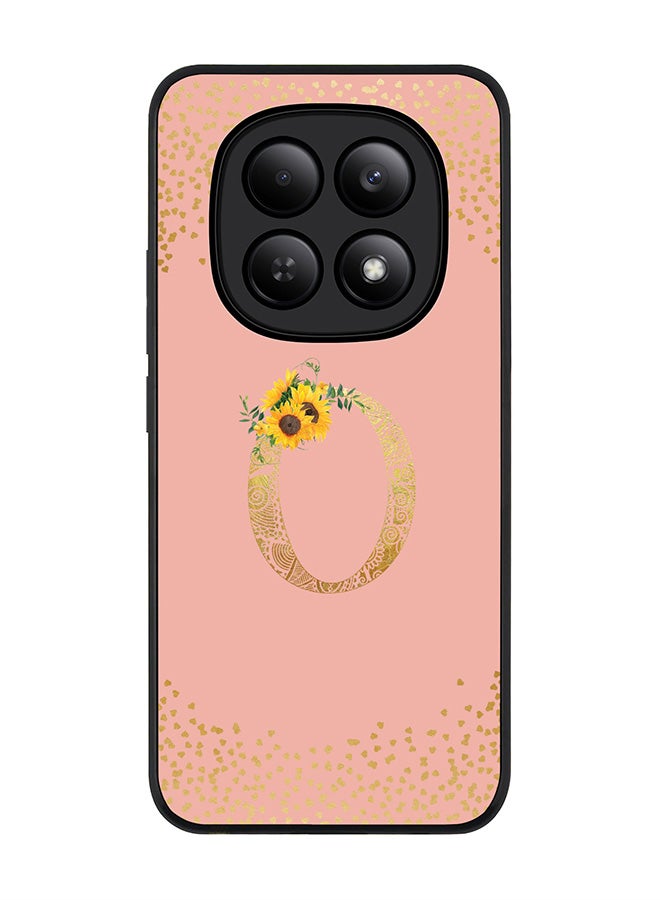 For Xiaomi Redmi Note 15 4G Case,Slim fit Camera Protection, Shockproof Thin Phone cover  - Custom Floral Monogram - O  (Rose Pink )