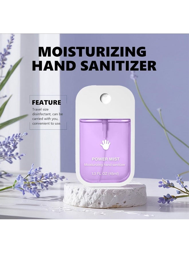 Power Mist Hydrating Hand Sanitizer Spray, 45ml Portable Sanitizing Spray with Lavender and Aloe Extracts, Gentle on Skin, Easy to Carry - Image 4