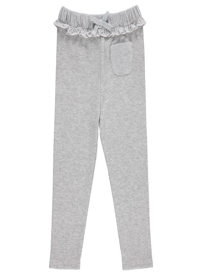 Cudlie 5-Pack Baby Girls Joggers - Lounge Pants, Active Sweatpants Sweats - Ruffled Joggers for Girls, 6-9 Months - Image 5