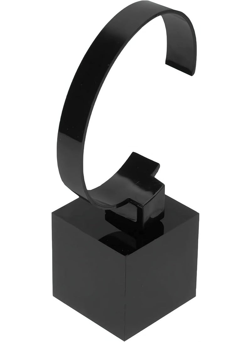 Bukela Acrylic Watch Display Stand - Single Wristwatch Holder Rack with Weighted Base - Black C-Shape Jewelry Organizer for Men & Women Desktop Storage Showcase - Image 2