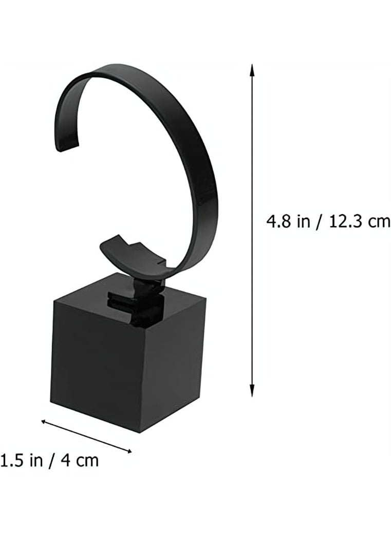 Bukela Acrylic Watch Display Stand - Single Wristwatch Holder Rack with Weighted Base - Black C-Shape Jewelry Organizer for Men & Women Desktop Storage Showcase - Image 4