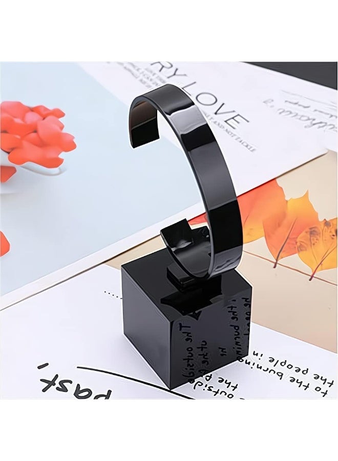 Bukela Acrylic Watch Display Stand - Single Wristwatch Holder Rack with Weighted Base - Black C-Shape Jewelry Organizer for Men & Women Desktop Storage Showcase - Image 5