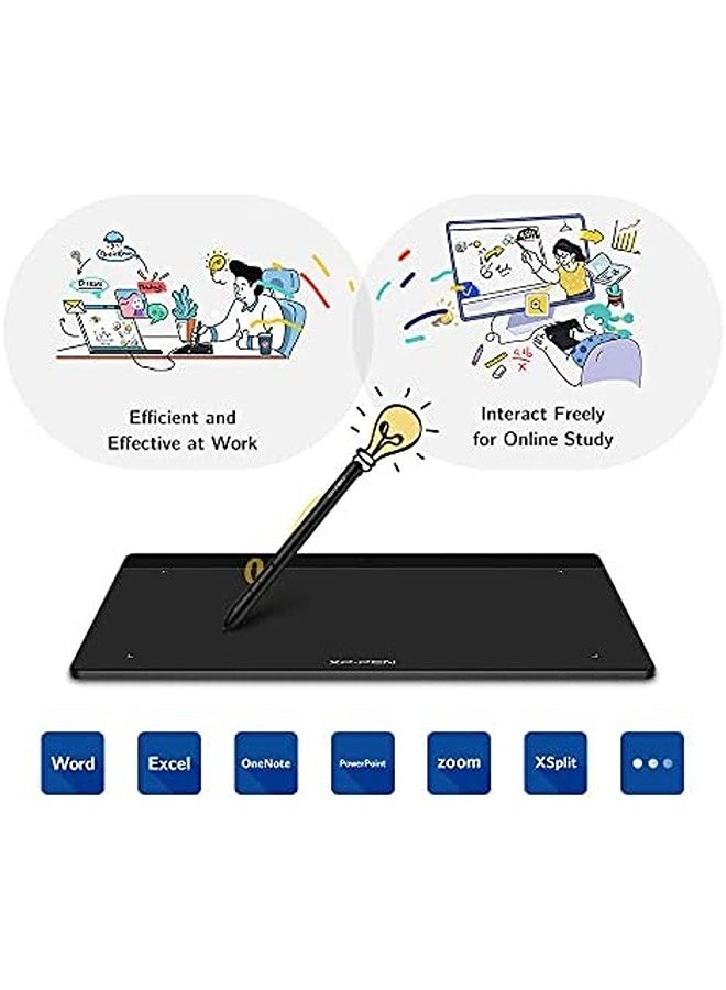 XP-PEN Drawing Tablet – 6x4 Inch Digital Art Pad with 8192 Pressure Levels, 60° Tilt Function, Passive Stylus, Ideal for Design, OSU, and Online Learning - Image 3