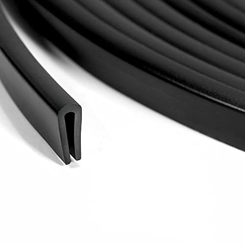 Tintvent Rubber Edge Trim Black, U Channel PVC Plastic, Metal Edge Protector Fit for 0.16", 10Ft(118in) - Image 1