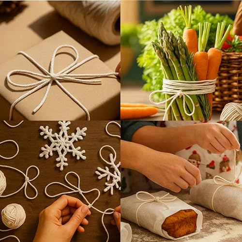 Whitewrap Premium Organic Butcher’s Twine | 1.2mm Natural Cotton, 400 Feet – Oven-Safe for Turkey Trussing, Meat Roasting & Baking | Strong & Versatile for Cooking, Crafts & Gift Wrapping - Image 5