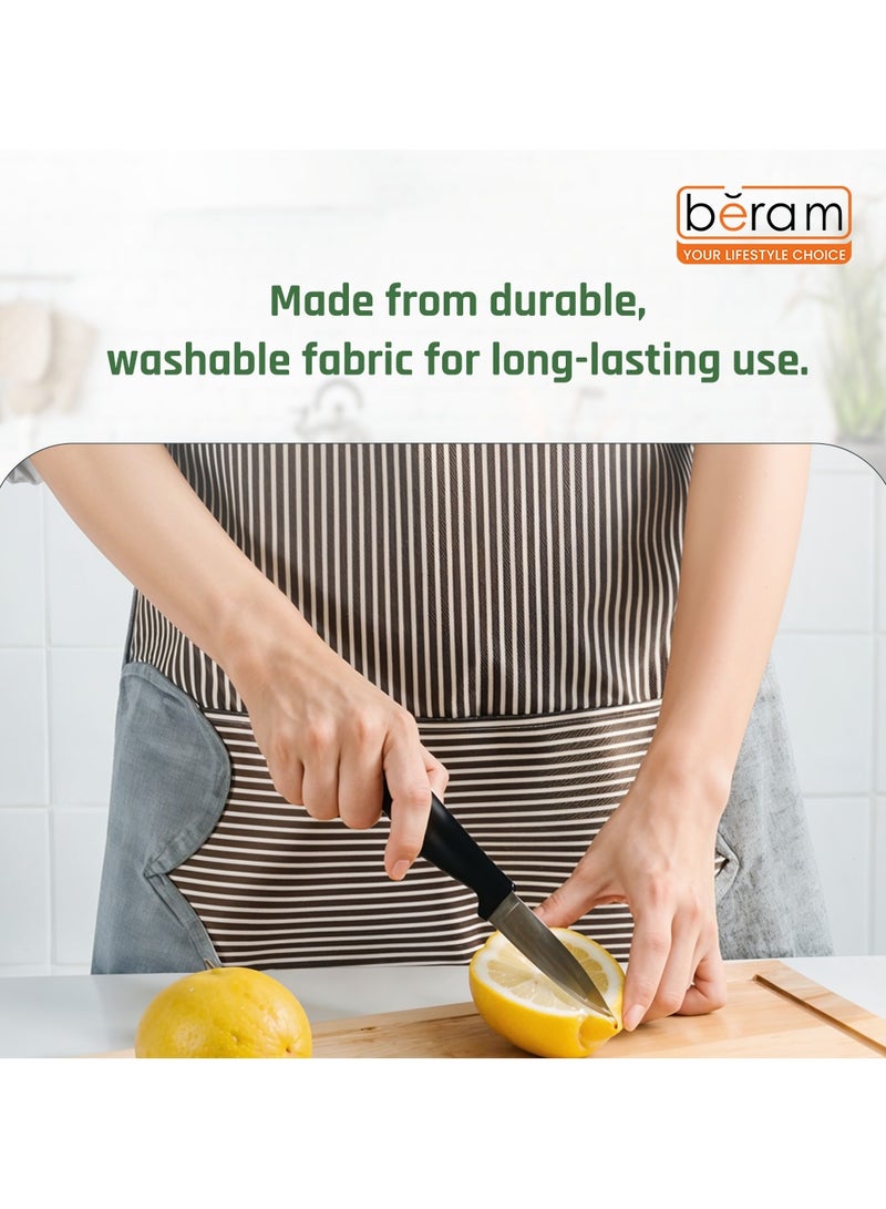 بيرام مريلة مريلة للجنسين، مجموعة من 3، مآزر مطبخ قابلة للتعديل، جيوب للتخزين، 2 مناشف مخملية مرجانية مسح يدوية، مخيطة، مقلمة، مآزر طبخ مقاومة للماء للاستخدام اليومي - Image 4