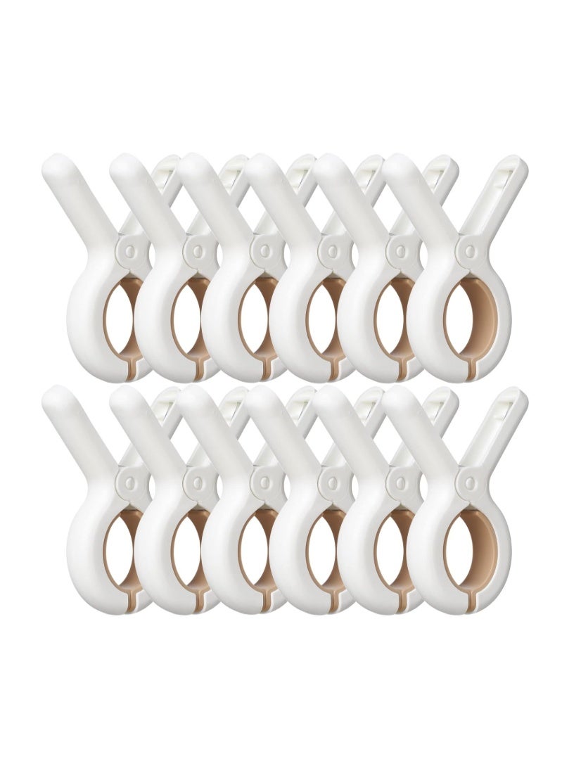 Sunkaioo 12 Pack Plastic Clothes Pins with Strong Anti-Rust Springs,Heavy Duty Beach Towel Clips,Laundry Clothespins to Keep Your Towel, Clothes, Blankets to Dry on Clothesline and Hanging Rack - Image 1