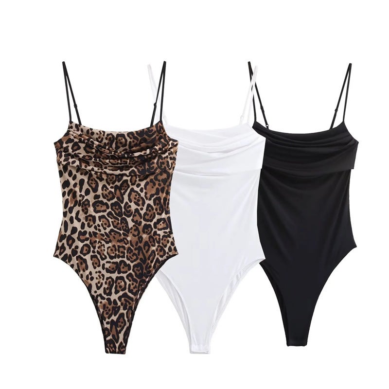 Sleeveless Camisole Jumpsuit For Women, Summer Design, Niche Fashion, Casual Leopard Print, New Season Style, Style, Simple - Image 5