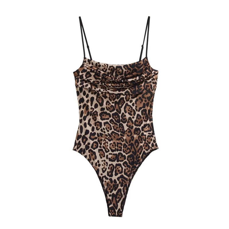 Sleeveless Camisole Jumpsuit For Women, Summer Design, Niche Fashion, Casual Leopard Print, New Season Style, Style, Simple - Image 2