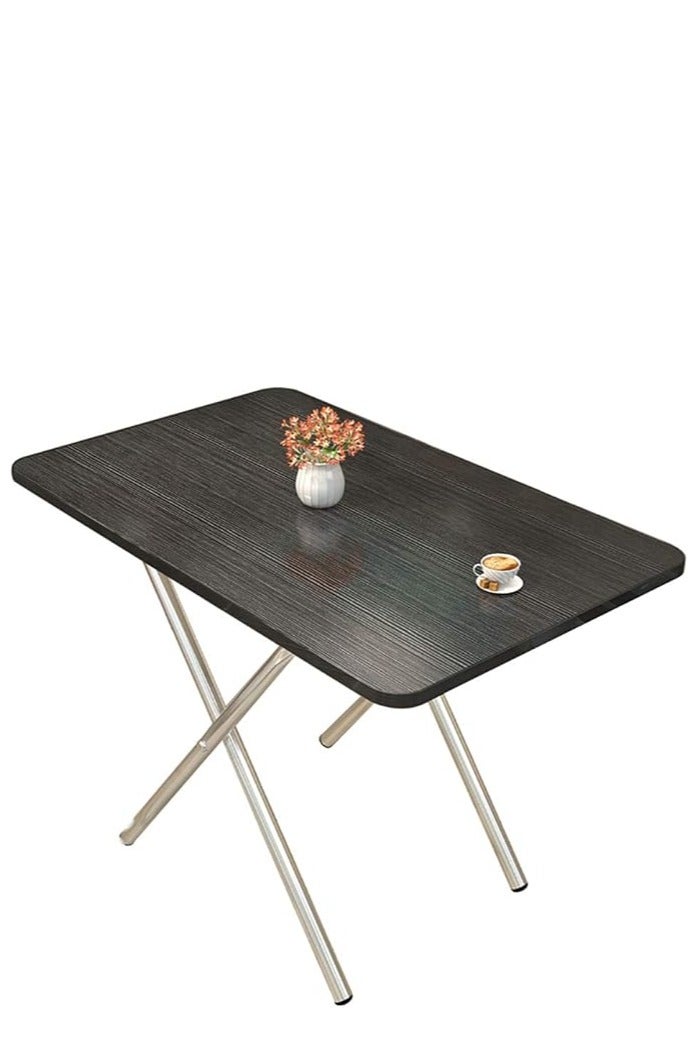 طاولة قابلة للطي ، طاولة التخييم المحمولة مكتب مربع خشبي تصميم بسيط ، طاولة الغداء القابلة للطي متعددة الوظائف ، توفير المساحة مستقرة ودائمة ، للتخييم طعام حديقة نزهة القهوة (أسود 60 * 40 سم) - Image 3
