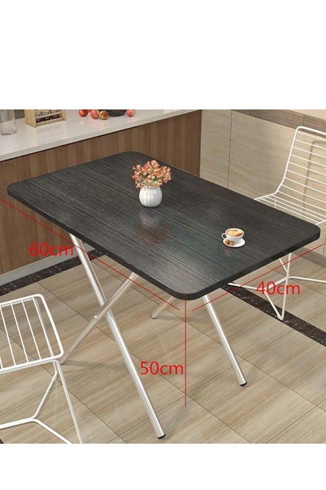 طاولة قابلة للطي ، طاولة التخييم المحمولة مكتب مربع خشبي تصميم بسيط ، طاولة الغداء القابلة للطي متعددة الوظائف ، توفير المساحة مستقرة ودائمة ، للتخييم طعام حديقة نزهة القهوة (أسود 60 * 40 سم) - Image 4