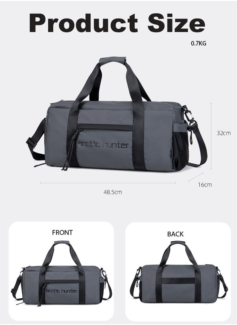 ARCTIC HUNTER - Sport Duffle Bag, Large Gym Hand Bag with Shoes Compartment and Waterproof Pocket for Men, Grey - Image 1