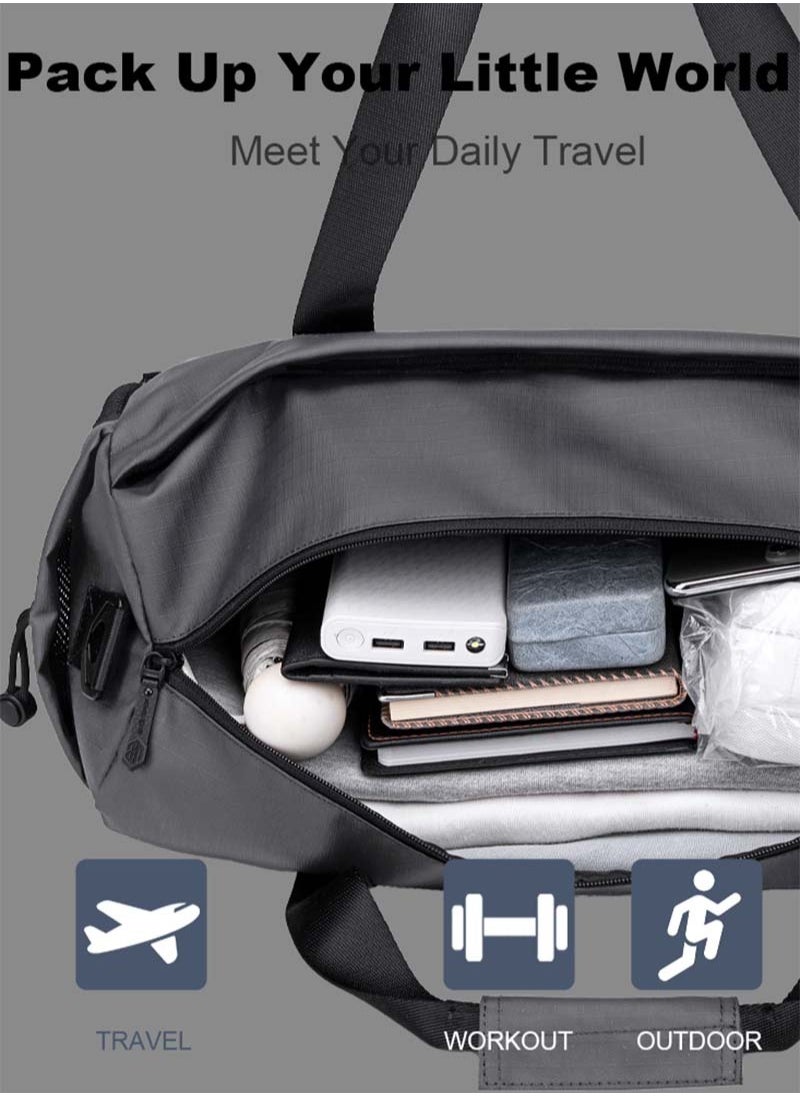 ARCTIC HUNTER - Sport Duffle Bag, Large Gym Hand Bag with Shoes Compartment and Waterproof Pocket for Men, Grey - Image 1