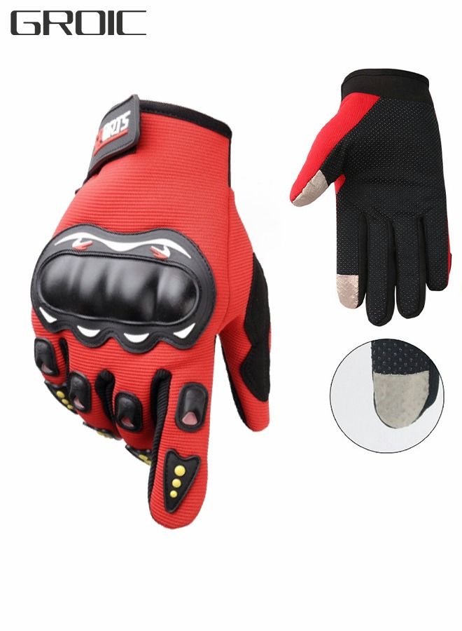 GROIC Ventilated Weight Lifting Gym Workout Full Finger Gloves with Wrist Wrap Support for Men & Women, Complete Palm Protection, Weightlifting, Training, Fitness, Hanging, Pull Ups-Red - Image 1