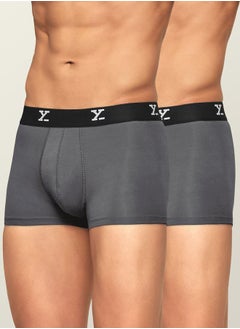 Pack of 2 - Logo Waistband Detail Trunks by Styli