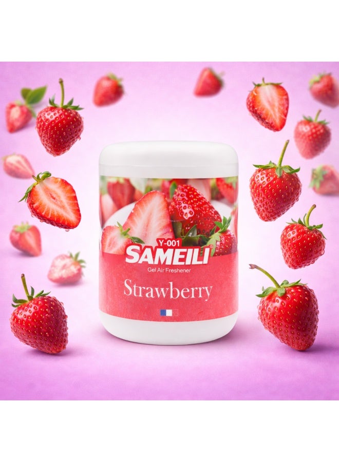 ساميلي مجموعة من 4 قطع من معطر جو جل الفراولة من ساميلي Y-001 - معطر جل قابل للتعديل، يدوم طويلاً للتحكم في الروائح الكريهة، مناسب للوحة القيادة في السيارة، وحامل الأكواب، والمنزل، والمكتب - Image 4