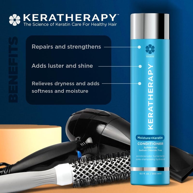 Keratin Infused Moisture Conditioner, 33.8 fl. oz., 1000 ml - Hydrating & Moisturizing Conditioner for Dry Hair with Collagen, Jojoba Oil, & Kerabond Technology - Image 1
