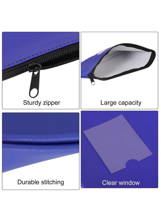 Sinzip 4 Pack Bank Deposit Money Bag Heavy Duty Leatherette Security Zipper Wallet With Clear Window Coin Bag Cash Bag Tool Pouch Assorted Colors (4 Pack) - Image 5
