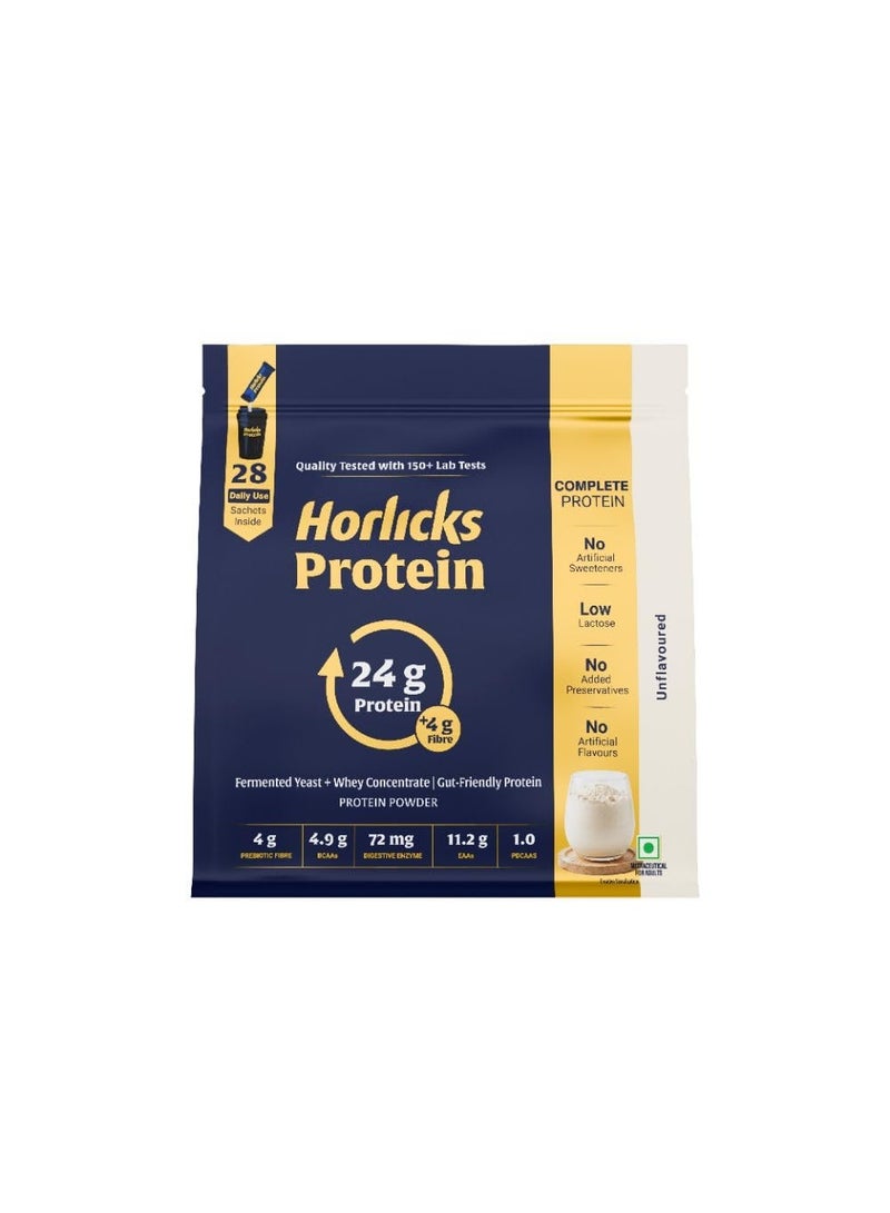 Horlicks Protein Powder, Unflavoured, 1 Kg (28 Sachets) with 79% Fermented Yeast Protein, for Gut Health - Image 2