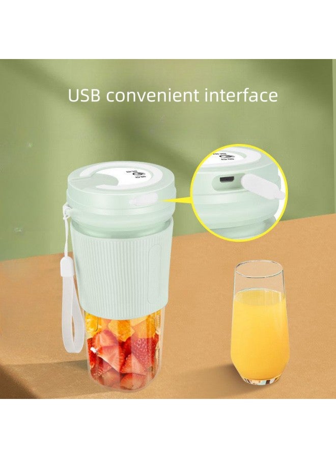 WAOKN Portable Blender Cup and Travel Lid, Personal Blender, Mini Blender Juicer Cup with USB Charging, 380ml Makes Smoothies and Shakes Creamy, Fruit Juicer for Kitchen, Travel, Gym-Green  - Image 2