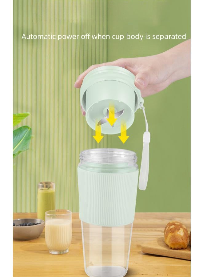 WAOKN Portable Blender Cup and Travel Lid, Personal Blender, Mini Blender Juicer Cup with USB Charging, 380ml Makes Smoothies and Shakes Creamy, Fruit Juicer for Kitchen, Travel, Gym-Green  - Image 4