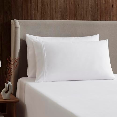 Nestl California King Bed Sheet Set - White - Instantly Soft Microfiber, No Break-in Wash - 4-Piece Deep Pocket Sheets & Pillowcases, Stays Put All Night - Image 3