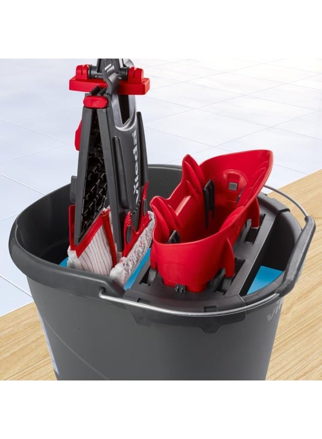 فيليدا طقم ممسحة ودلو ألتراماكس من فيليدا - طقم تنظيف أرضيات احترافي متعدد الألوان مع نظام عصر سهل، ورأس ممسحة من الألياف الدقيقة، ومقبض ممسحة متين لتنظيف المنازل والمكاتب - Image 2