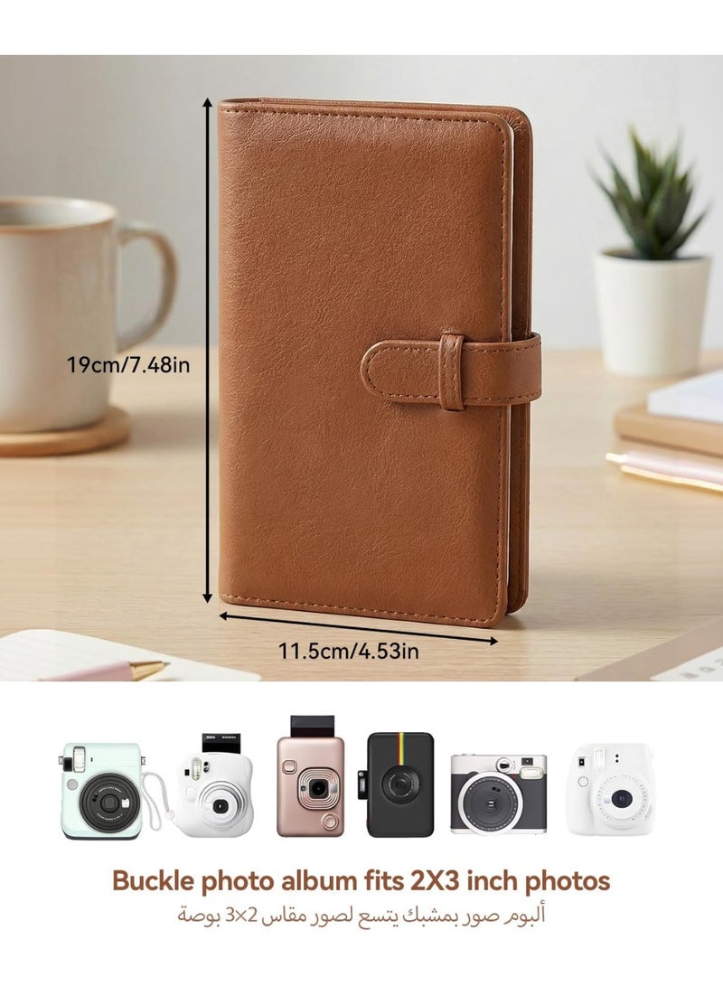 Proxima Direct 108 Pockets Polaroid Photo Album for Fujifilm Instax Camera Album Book Mini Snap SocialMatic Instant Cameras (Brown) - Image 3