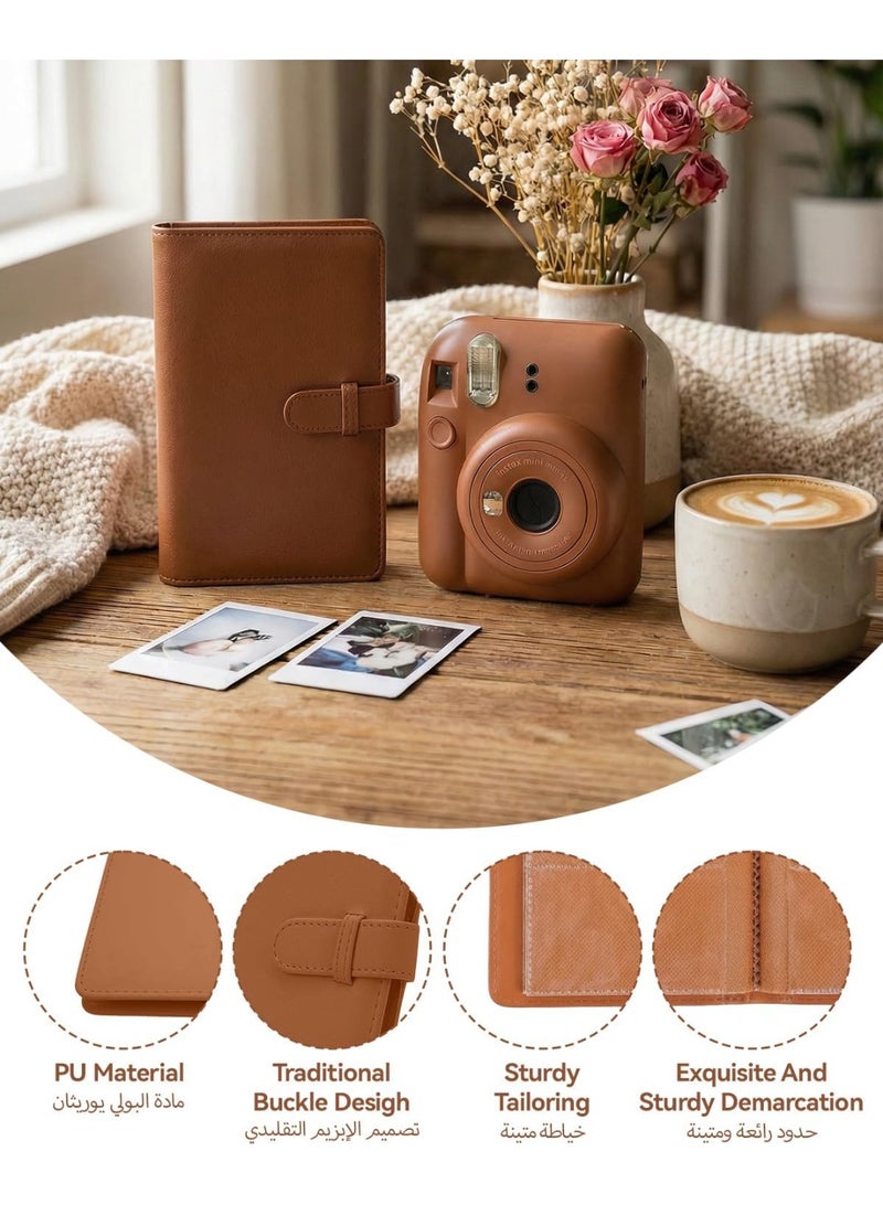 Proxima Direct 108 Pockets Polaroid Photo Album for Fujifilm Instax Camera Album Book Mini Snap SocialMatic Instant Cameras (Brown) - Image 4