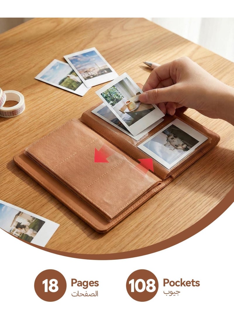 Proxima Direct 108 Pockets Polaroid Photo Album for Fujifilm Instax Camera Album Book Mini Snap SocialMatic Instant Cameras (Brown) - Image 5