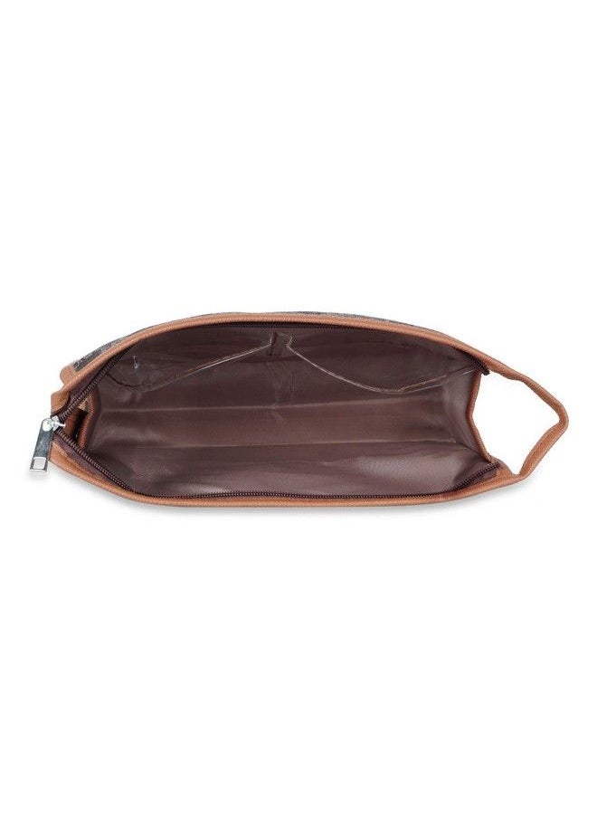 NFI essentials Makeup Pouch For Women Travel Cosmetic Bags Toiletry Bags Travel Kits Organiser Size: 26X17X7Cm (Brown)  - Image 3