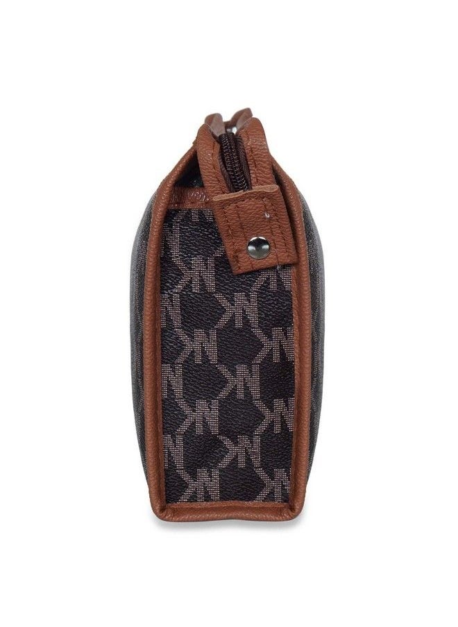 NFI essentials Makeup Pouch For Women Travel Cosmetic Bags Toiletry Bags Travel Kits Organiser Size: 26X17X7Cm (Brown)  - Image 4