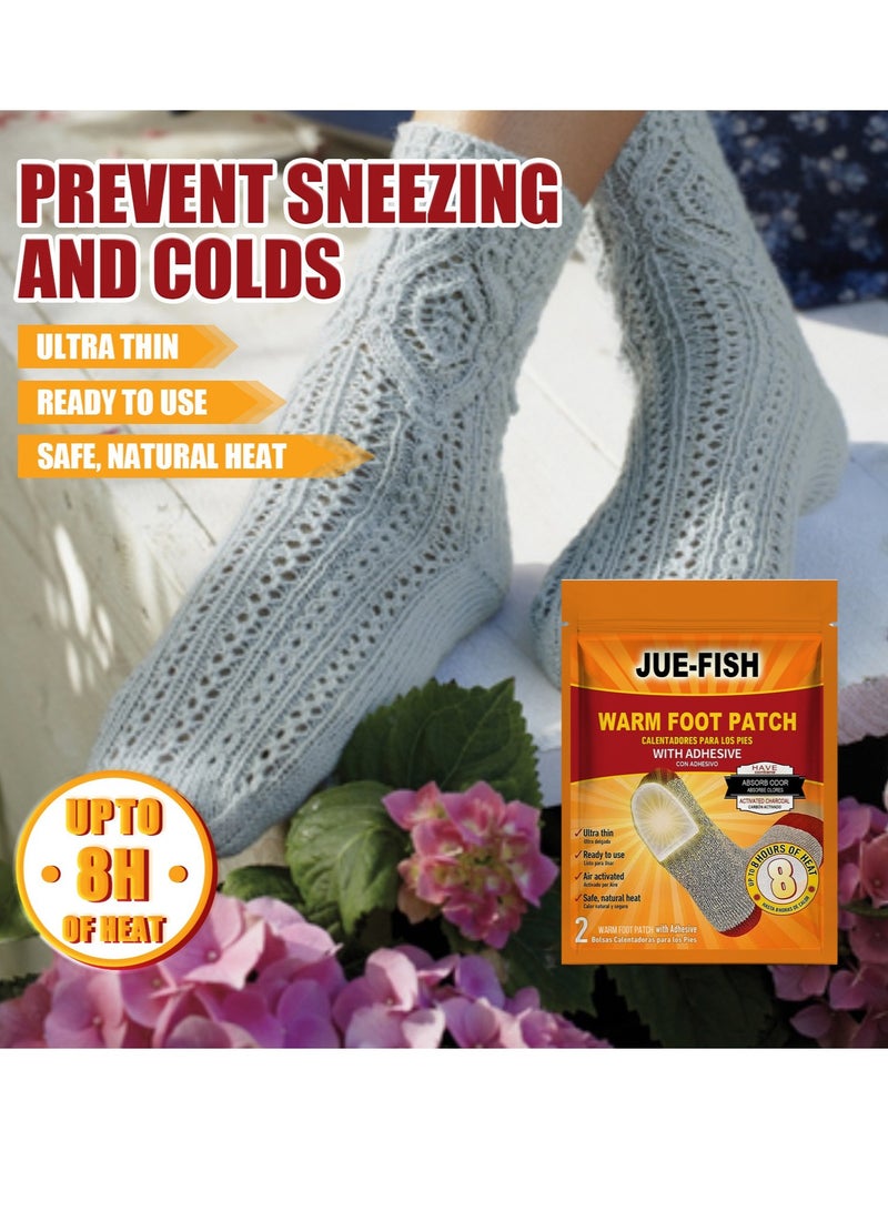 JUE-FISH Warm Foot Patch Up to 8 Hours of Heat for Heating and Keeping Feet Warm 10-Pcs - Image 2