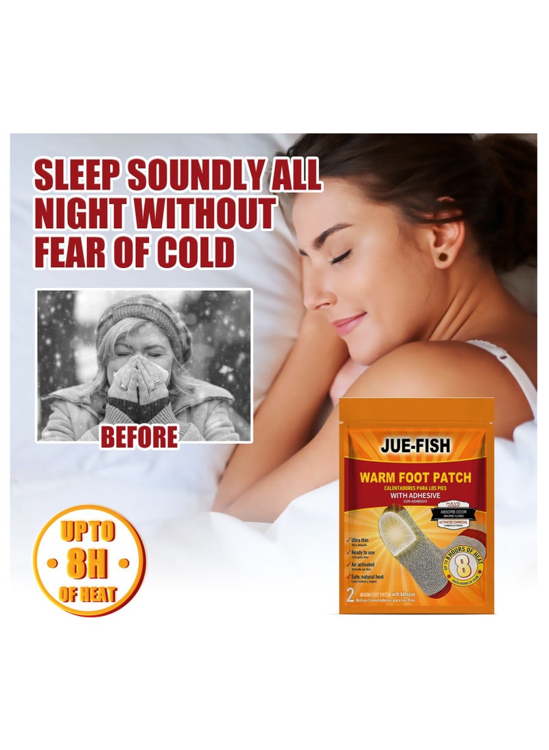 JUE-FISH Warm Foot Patch Up to 8 Hours of Heat for Heating and Keeping Feet Warm 10-Pcs - Image 3