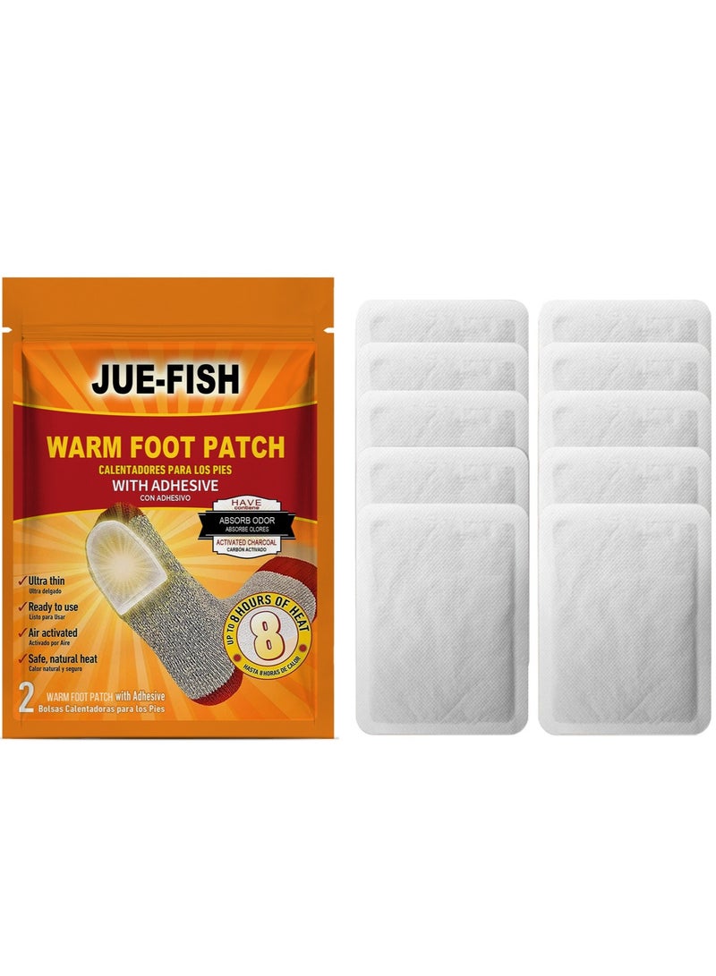 JUE-FISH Warm Foot Patch Up to 8 Hours of Heat for Heating and Keeping Feet Warm 10-Pcs - Image 5