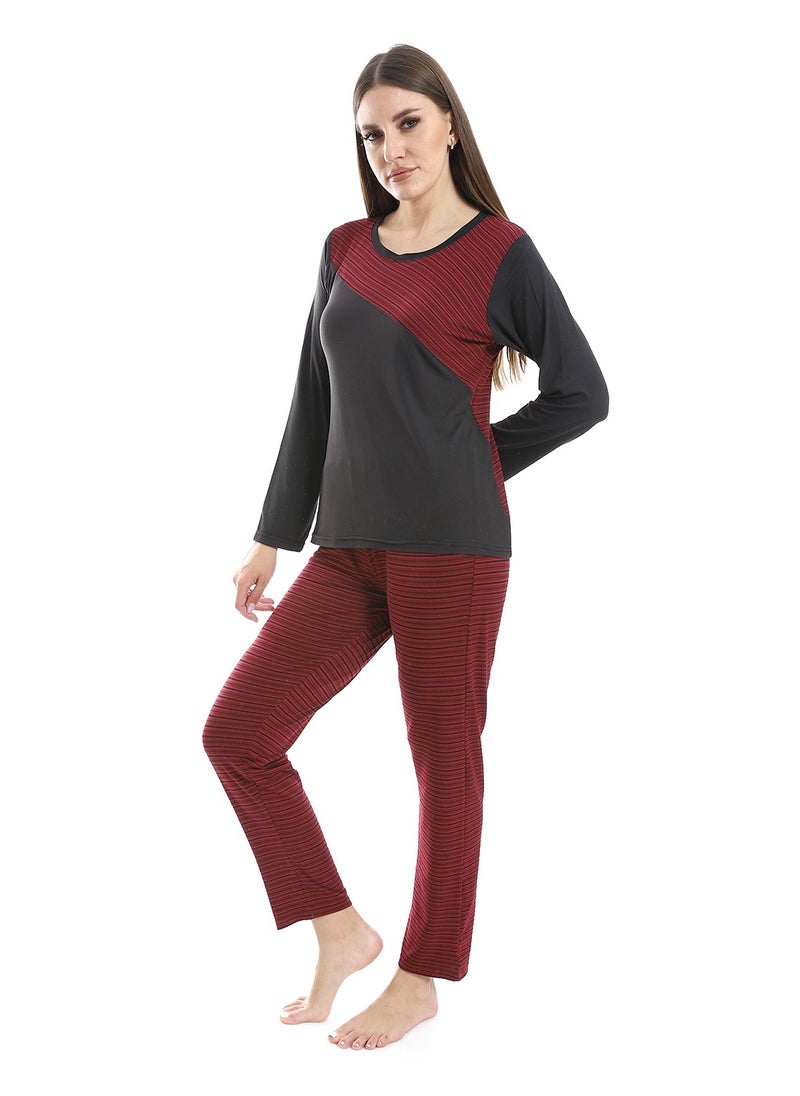 Women Pajama Set With Pants And Long Sleeves