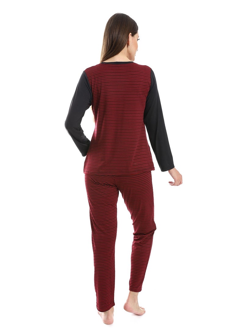 Women Pajama Set With Pants And Long Sleeves