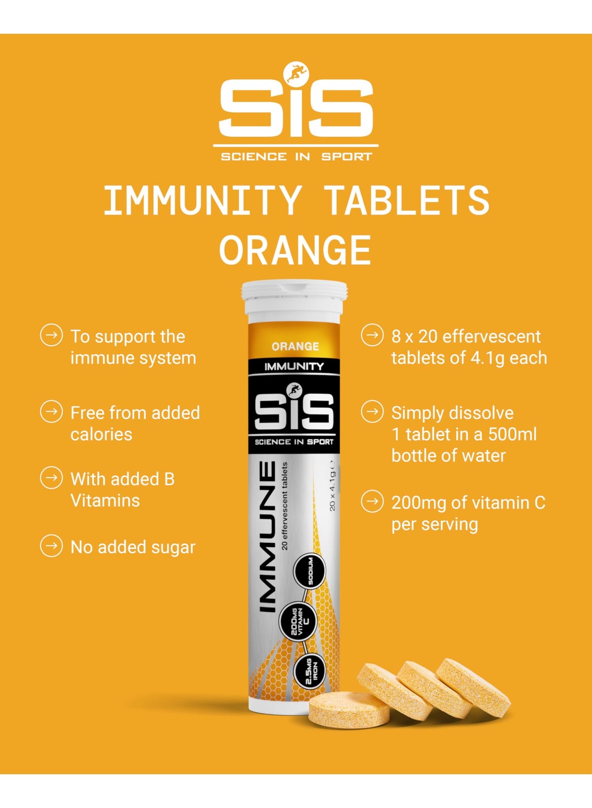 SIS Hydro Electrolyte Tablets Sugar Free Hydration Tablets 160 Servings 8Pcs - Lemon