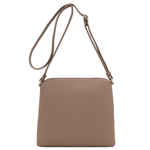 DELUXITY Lightweight Medium Crossbody Bag with Tassel (Taupe) - Image 5