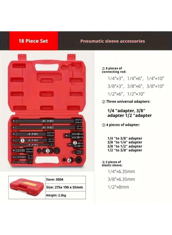 18 Pcs Heavy Duty Expandable Tool Kit With Locking Case For Car Motorcycle Repair - Image 3