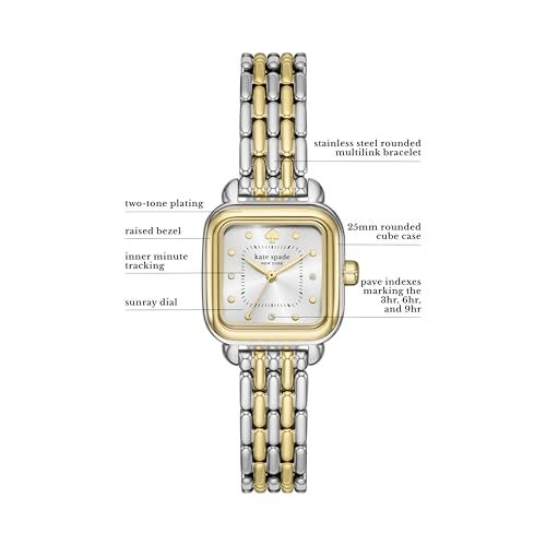 kate spade new york Women's Gracie Square Three-Hand Two-Tone Stainless Steel Watch (Model: KSW1864) - Image 5