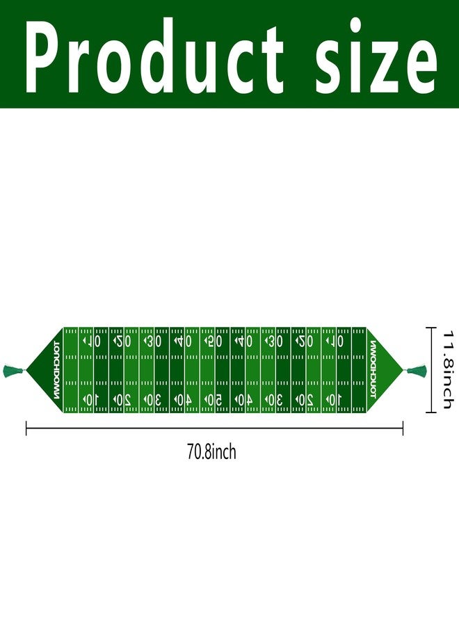 Wehhbtye 2Pack American Football Table Runner-12 x 71" Game Day Table Runners with Tassel - Football Court Table Runner for Kitchen Table Dinner Holiday Party (Football Table Runner) - Image 2
