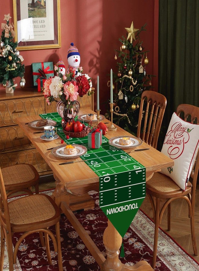 Wehhbtye 2Pack American Football Table Runner-12 x 71" Game Day Table Runners with Tassel - Football Court Table Runner for Kitchen Table Dinner Holiday Party (Football Table Runner) - Image 5