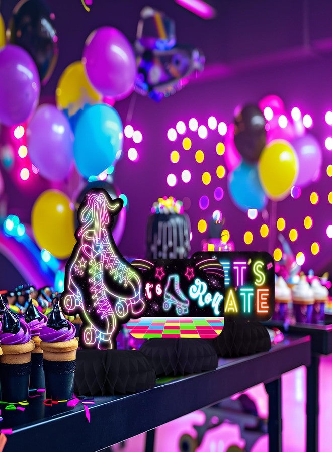 Outego Roller Skating Party Centerpiece Set - Skating Honeycomb Birthday Decorations and Roller Skating Table Toppers for Kids' Skating-Themed Birthday and Baby Shower Table Decor - Image 5