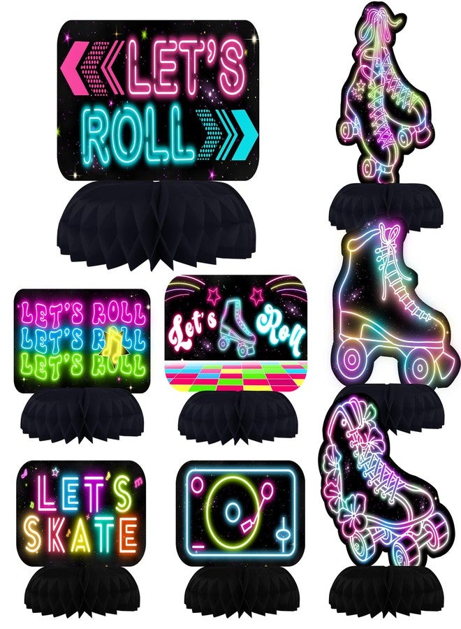 Outego Roller Skating Party Centerpiece Set - Skating Honeycomb Birthday Decorations and Roller Skating Table Toppers for Kids' Skating-Themed Birthday and Baby Shower Table Decor - Image 1