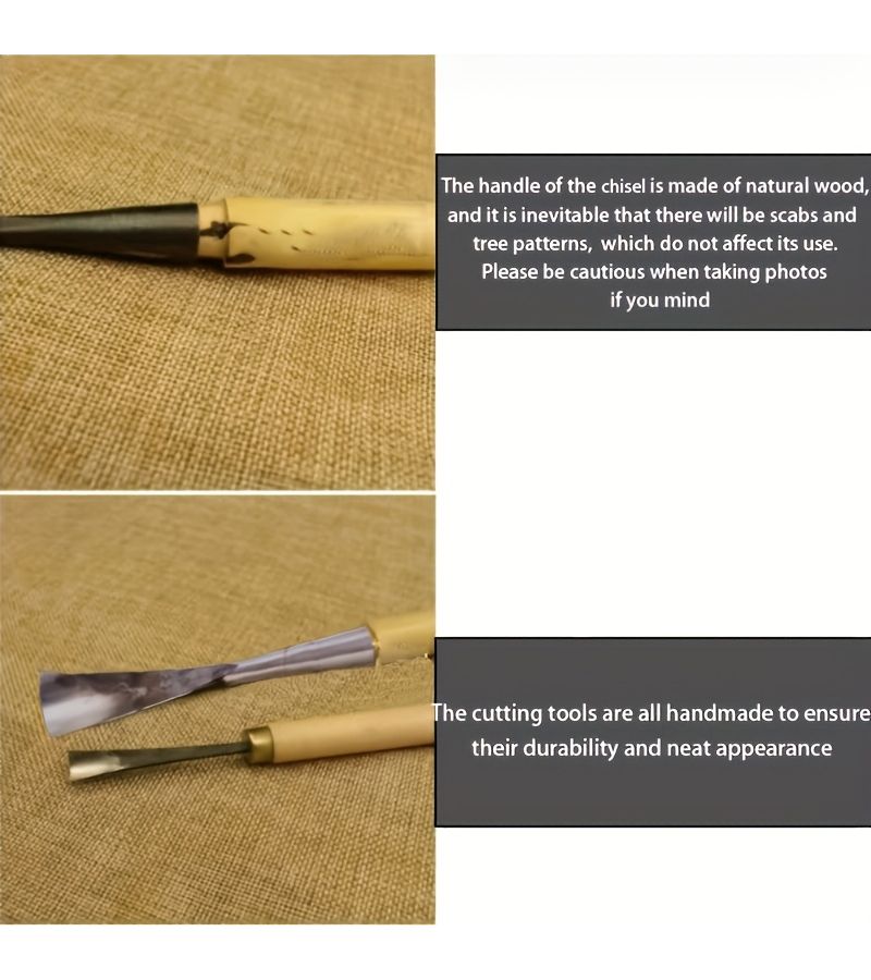 5mm Woodworking Chisel Set 3 Pcs Roughing Taper Chisels Carving Hand Tools - Image 5