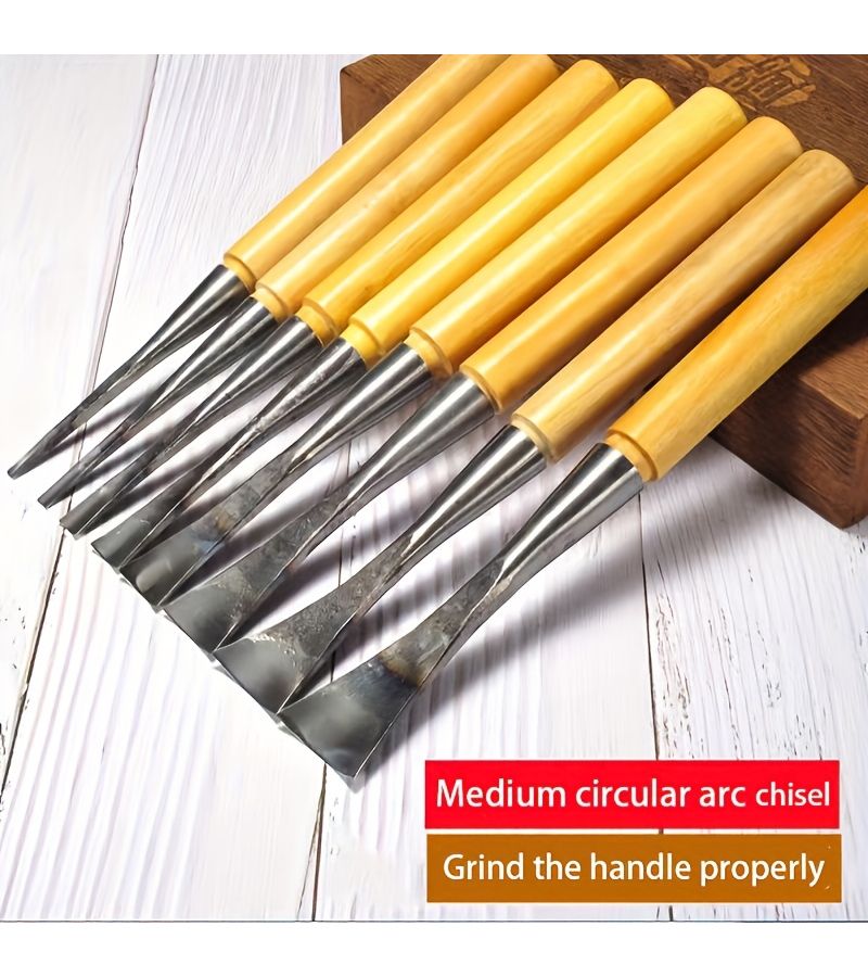 5mm Woodworking Chisel Set 3 Pcs Roughing Taper Chisels Carving Hand Tools - Image 1