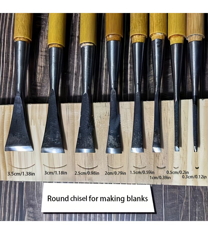 5mm Woodworking Chisel Set 3 Pcs Roughing Taper Chisels Carving Hand Tools - Image 3