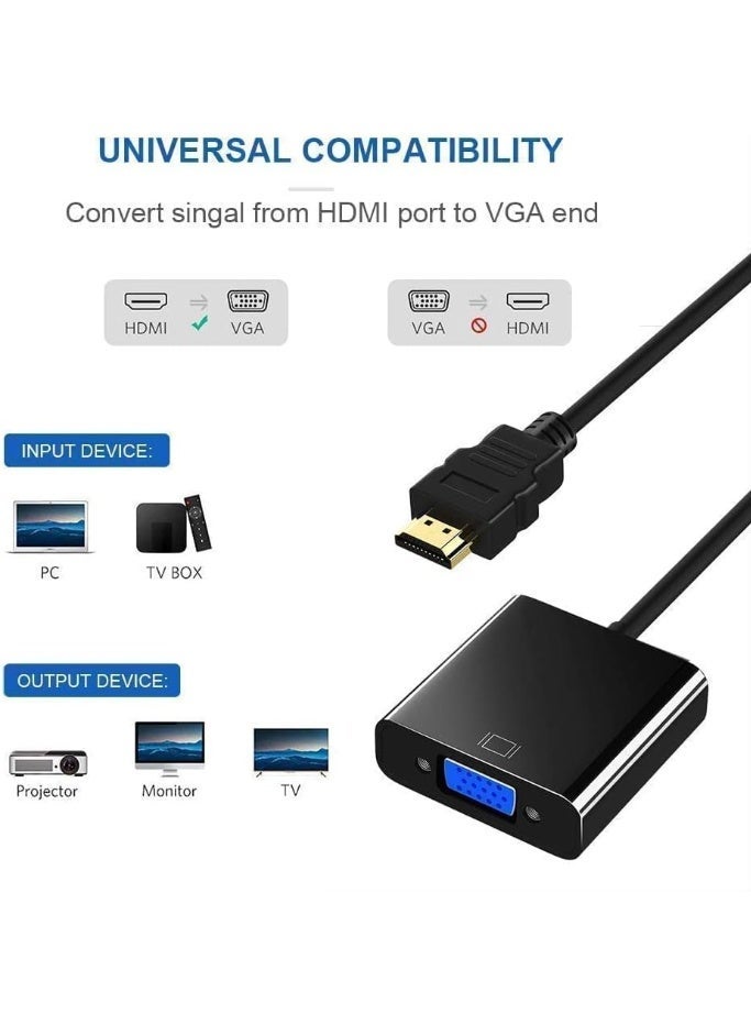 HDMI to VGA Adapter Bundle with 1.5m VGA Display Cable - Black/Blue - Image 2
